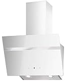 Dunstabszugshaube Weiß | 60cm | Randabsaugung | Touch Control & LED Beleuchtung | EEK A | 415m³/h - 616m³/h Luftstrom | Abluft- und U