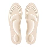 DOUJIAO 4D Stretch atmungsaktive Deodorant Laufkissen Einlegesohlen for Füße Mann Frauen Einlegesohlen for Schuhe Sohle Orthopädie Pad 1Pair 210909 (Color : Beige, Shoe Size : EU 40-43)