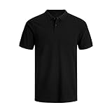 JACK & JONES Herren Polo Shirt JJEBasic Polo SS Herrenshirt Kragen 12136516 Black XL