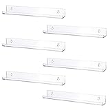 6pcs Klares Acryl Unsichtbares schwimmendes Bücherregal Lagerregal Wandleiste Kinderzimmer Make-up Foto Display Organizer Schmuck Displays für Shows Ohrring