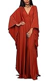 L-Peach Damen Bohemian Kaftan Maxi Loungewear Übergroße Nachthemd Homewear Strand V