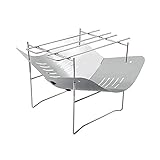 KAUTO Leichte Edelstahl Feuerstelle Outdoor Multifunktionale Heizung Holzofen Lagerfeuer Tisch Mini Grill (Schwarz)