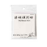 Grevosea 50 Transparent Blätter Memo Sticky Note Papier Klare Haftnotizen Transparentes selbstklebendes Notizbuch Wiederholbares Notizpapier einfügen Wasserdicht PET (76*76mm)