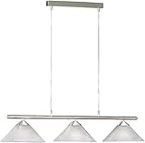 Fischer & Honsel Pendelleuchte Tres 3x E27 max. 40,0 Watt, nickelfarben, 60043, 87 x 25 x 140 cm (LxBxH)