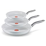 Tefal C90809 Ceramic Control Bratpfannen-Set, Keramikversiegelt Backofengeeignet bis 175 °C, Perfekte Ergebnisse (ohne Antihaft, Induktionsherd geeignet, hitzebeständiger Thermo Griff)