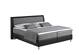 Maintal Boxspringbett Sharon, 180 x 200 cm, Stoff, 7-Zonen-Taschenfederkern Matratze h3, silbergrau/schw