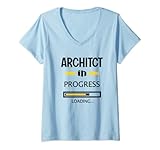 Damen Architect In Progress Funny Job Profession Men Women & Kids T-Shirt mit V