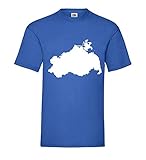 Mecklenburg-Vorpommern Umriss Männer T-Shirt Royal Blau S - shirt84