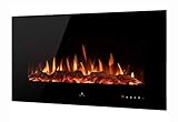 Noble Flame Vegas 1070 Schwarz - Elektrokamin Wandkamin Kaminofen Kamin - Wandmontage Fernbedienung - Verschiedene B