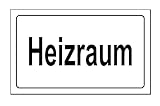 Heizraum-Folienaufkleber-Folien-Schild-Selbstklebend-250 x 150 mm-Warnschild-Hinweisschild-Türschild (1 Stk. Folie 25 x 15 cm Heizraum)