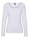 VERO MODA Damen VMMAXI My LS Soft UNECK GA NOOS Langarmshirt, Weiß (Bright White Bright White), M