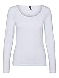 VERO MODA Damen VMMAXI My LS Soft UNECK GA NOOS Langarmshirt, Weiß (Bright White Bright White), S