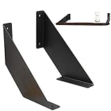 JWZQ 2 x Schwimmende Regalhalterungen, Multifunktionale Wandkonsole Für Heimdekoration, Schwere DIY-Open Regalträger, Schwarz/G