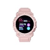 Cigovd Smart Watch für Android iOS-Handys Aktivitätstracker Herzfrequenz- und Schlafmonitor Musiksteuerung Wackeln zum Fotografieren, Pink