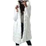 GFGHH Damen Kunstpelz Weste Ärmellose Jacke Winterjacke Fellweste Mantel Oberteile Outwear Warm Pelzweste Pelzjacke Pelzmantel Lange Pelzkleidung Winter Kunstpelz Fellweste Große Größ