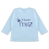 Statement Sprüche Baby - Kleiner Prinz - 6/12 Monate - Babyblau - Kind Prinz t-Shirt - BZ11 - Baby T-Shirt Lang