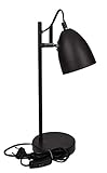 Schreibtischleuchte, Tischleuchte aus Metall, Retro-Stil, E14, ca. 37 cm (Schwarz)