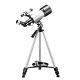 HJK Tragbares Teleskop Astronomie, Fernrohr Kinder Anfänger Erwachsene, Einfach zu montieren und zu verwenden, mit mobilem Adapter /2 Okulare/Verstellbares S