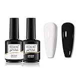 ROSALIND Gel Nagellack Gel-Nagellack Weiß und Schwarze Farben Shellac Gellack UV 15ml Gel Nagellack, 2er-Pack - Set 01