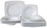 Creatable 13162, Serie Celebration Weiss, 12tlg Tafelservice, Porzellan, 30 x 25 x 30.5 cm, 12-E