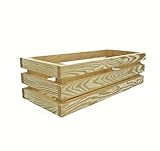 WOODGALL Vintage Holzkiste Organizer | 34x14x10 | Aufbewahrung Kiste | Holz Deko Box | Aufbewahrungsbox Klein | Holzbox | DIY Obstkiste | Dekokiste - Natur Holzbox | Schatzkiste |