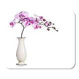 Mousepad Computer Notepad Office Rosa Antik Lila Orchidee Blumen in Retro Vase Anordnung Home School Game Player Computer Worker I