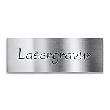 Metzler Namensschild Edelstahl - für Briefkasten, Haustür oder Wand-montage - inklusive Gravur - selbstklebend oder Bohrungen - wetterfest - Produktmaße: 85 x 30 mm (Selbstklebend)