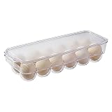 JSJJAHN Topf- und Pfannenregal Eierhalter for Kühlschrank mit Griff und Deckel, 12 Eierfach, küche bedeckte Ei Aufbewahrungsbox transparent Ps. Eisp