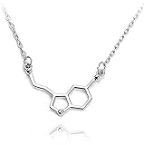 Dropshipping Serotonin-Molekül-Anhänger-Halsketten Dopamin-Molekül-Halskette Weltkarte-Halskette Berg