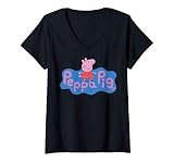 Damen Peppa Pig Peppa Logo T-Shirt mit V