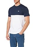 Vans Herren Colorblock Tee T-Shirt, Weiß-Dress Blues, M