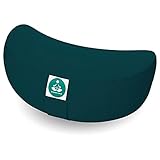 Present Mind Meditationskissen Halbmond - Sitzhöhe 15cm - Yogakissen - Zafu Halbmondkissen - Hergestellt in der EU (SmaragdGrün)