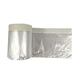 Premium Maler-Abdeckfolie mit Krepp-Klebeband | Feinkrepp mit Folie zum lackieren, streichenn und malern, Abmessung:550mm x 33