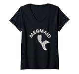 Damen Meerjungfrau Flosse Meerjungfrauenflosse Meerjungfrauen T-Shirt mit V