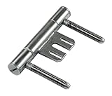 SN-TEC Standard Türband Set 3-teilig für Holztüren mit Stahlzargen, Rolle 15mm, Stift 8mm (2 Stück, Edelstahl matt)