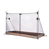 OneTigris Netz-Zelt mit 3000 wasserdichtem Badewannenboden, ultraleichtes Zelt für 1 Person, für Camping, Rucksackreisen, Wandern, Reisen, Angeln, Terrasse (Coyote Brown)