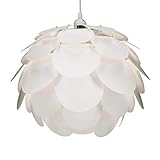 kwmobile DIY Puzzle Lampe Blüten Design - Lampenschirm Set mit Deckenbefestigung 90cm Kabel E27 Fassung - Puzzlelampe Schirm Deckenleuchte in Weiß