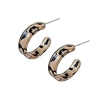 GHBOTTOM Leopard Print Acryl Creolen Offene Ohrstecker Ohrringe Valentinstag Frauen Mädchen Leopardenmuster Ohrstecker für Frauen M