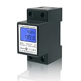Stromzähler Hutschiene Wechselstromzähler Digitaler 1 phase - 5(85) A 230V DIN LCD Energiemessgerät Hutschienen Einphasen, Strommesser Strom Zähler, Ungeeicht, S0 Schnittstelle, G