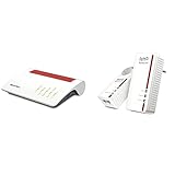 AVM Fritz!Box 7590 AX (Wi-Fi 6 Router mit 2.400 MBit/s (5GHz) & 1.200 MBit/s (2,4 GHz)) Fritz!Powerline 1260E/1220E WLAN Set (WLAN-Access Point) weiß