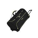 travelite 2-Rad Trolley Reisetasche Größe L, Gepäck Serie BASICS FRESH: Weichgepäck Reisetasche mit Rollen im sportlichen Design, 71 cm, 89 Liter, schw