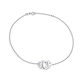 Handschellen Interlocking Hotwire Fußkettchen Glück Charm Fußkettchen Link Knöchel Armband Für Frauen 925 Sterling Silber 9 Bis 10 Z