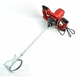 Rührwerk Mörtelrührer - 1.5KW 6 GANG Handrührgeräte Mischer,Betonmischer,RührgerätGipsrührer für Farbe, Putz & Estrich Mörtelrührer(Chrom Spiralstange 22,63')