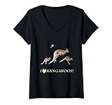 Damen geschenkidee känguru T-Shirt mit V