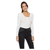 PIECES Damen PCKITTE LS TOP NOOS B C Langarmshirt, Weiß (Bright White Bright White), Small (Herstellergröße: S)