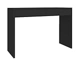 MATKAM Schreibtisch Astral H 78 x B 115 x T 40 cm, laminierte Möbelplatte, 2 Schubladen mit Metalllaufschienen auf Rollen, seitliche Wangen (Schwarz)