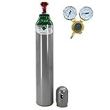 Gasflasche mit Minderer Reines 4.8 Argon (100%) Schweißgas 8 Liter TIG/WIG MIG