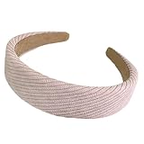 YO-HAPPY Cord-Stirnbänder elegant braun Tiara Vintage Plaid Haarband süß breit Haar Hoop Stoff Kopfbedeckung Party Foto Prop