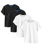 LAPASA Kinder 4er Pack Baumwoll T Shirt Unisex Einfarbig 3-13 Jahre/ 95-165 Jungen Mädchen K01