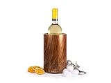 Pinocs Premium-Flaschenkühler in edler Holzoptik. Edelstahl-Weinkühler-Doppelwandig; ideal für Wein, Rosé, Sekt & Champag